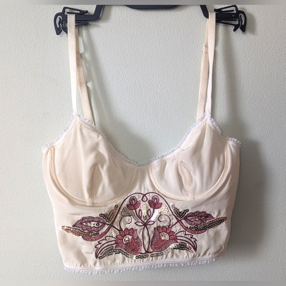 Patrizia Pepe Other - Designer PATRIZIA PEPE Women's Silk With Embroidery Sequins Bustier. Vintage.